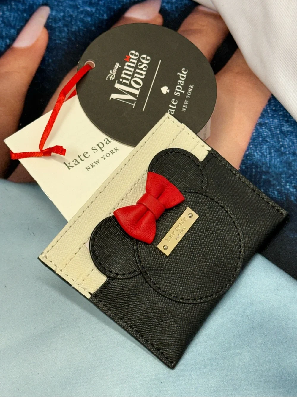 (new+tag) Kate Spade Leather Disney Minnie Mouse Slim Card Case Holder